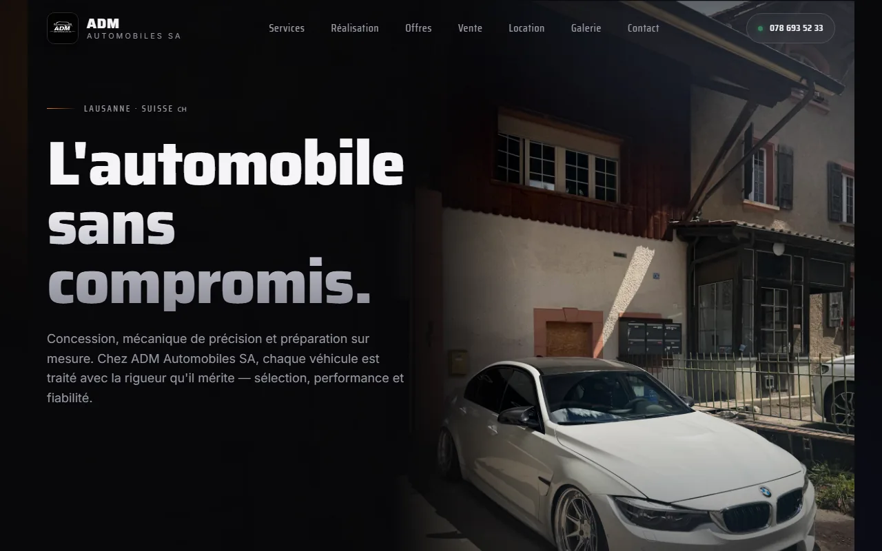 Aperçu du site ADM Automobiles SA créé par Adam Gruber