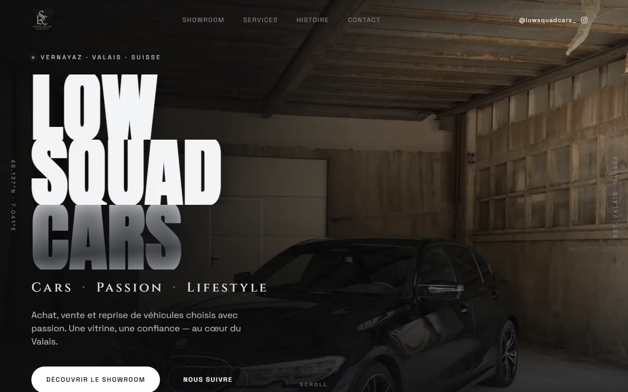 Aperçu du site Lowsquad Cars créé par Adam Gruber